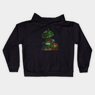 android robot. scifi google killer bot. hand drawn illustration. Kids Hoodie